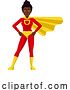 Vector Illustration of Black Super Hero Lady Character by AtStockIllustration