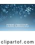 Vector Illustration of Blue Background of Winter Snowflakes and Flares with Merry Christmas Text by AtStockIllustration