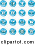 Vector Illustration of Blue Icons by AtStockIllustration