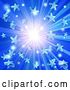 Vector Illustration of Blue Star Burst Background by AtStockIllustration
