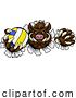 Vector Illustration of Boar Razorback Hog Volleyball Volley Ball Mascot by AtStockIllustration