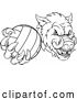 Vector Illustration of Boar Razorback Hog Volleyball Volley Ball Mascot by AtStockIllustration
