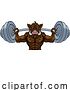 Vector Illustration of Boar Razorback Hog Weight Lifting Gym Mascot by AtStockIllustration