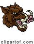 Vector Illustration of Boar Wild Hog Razorback Warthog Mascot Pig by AtStockIllustration