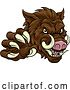Vector Illustration of Boar Wild Hog Razorback Warthog Pig Sports Mascot by AtStockIllustration