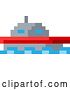 Vector Illustration of Boat Ship Pixel 8 Bit Video Game Art Icon by AtStockIllustration