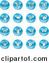 Vector Illustration of Bomb, Computer, Letter, Magnifying Glass, Book, Film, Cogs, Eye, Door, Flashlight, Messenger, Padlocks and Reminder by AtStockIllustration