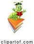 Vector Illustration of Book Worm Caterpillar Reading by AtStockIllustration