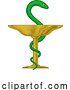 Vector Illustration of Bowl of Hygieia Snake Medical Pharmacy Symbol Icon by AtStockIllustration
