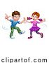 Vector Illustration of Boy and Girl Kid Child Characters Dancing by AtStockIllustration