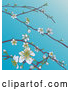 Vector Illustration of Branches with Spring Blossoms over Blue Sky by AtStockIllustration