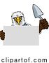 Vector Illustration of Bricklayer Eagle Bird Trowel Tool Handyman Mascot by AtStockIllustration