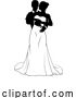 Vector Illustration of Bride and Groom Couple Wedding Dress Silhouettes by AtStockIllustration