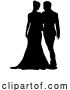 Vector Illustration of Bride and Groom Couple Wedding Dress Silhouettes by AtStockIllustration