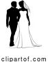 Vector Illustration of Bride and Groom Couple Wedding Dress Silhouettes by AtStockIllustration