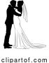 Vector Illustration of Bride and Groom Couple Wedding Dress Silhouettes by AtStockIllustration