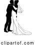 Vector Illustration of Bride and Groom Couple Wedding Dress Silhouettes by AtStockIllustration