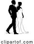 Vector Illustration of Bride and Groom Couple Wedding Dress Silhouettes by AtStockIllustration