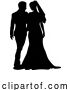 Vector Illustration of Bride and Groom Couple Wedding Dress Silhouettes by AtStockIllustration