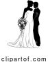 Vector Illustration of Bride and Groom Couple Wedding Dress Silhouettes by AtStockIllustration