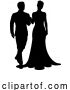 Vector Illustration of Bride and Groom Couple Wedding Dress Silhouettes by AtStockIllustration