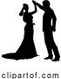 Vector Illustration of Bride and Groom Couple Wedding Dress Silhouettes by AtStockIllustration