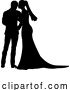 Vector Illustration of Bride and Groom Couple Wedding Dress Silhouettes by AtStockIllustration