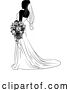 Vector Illustration of Bride Bridal Wedding Dress Silhouette Lady Design by AtStockIllustration