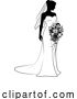 Vector Illustration of Bride Bridal Wedding Dress Silhouette Lady Design by AtStockIllustration