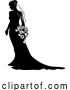 Vector Illustration of Bride Bridal Wedding Dress Silhouette Lady Design by AtStockIllustration