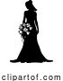 Vector Illustration of Bride Bridal Wedding Dress Silhouette Lady Design by AtStockIllustration