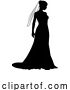 Vector Illustration of Bride Bridal Wedding Dress Silhouette Lady Design by AtStockIllustration