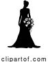 Vector Illustration of Bride Bridal Wedding Dress Silhouette Lady Design by AtStockIllustration