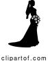 Vector Illustration of Bride Bridal Wedding Dress Silhouette Lady Design by AtStockIllustration