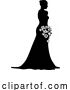 Vector Illustration of Bride Bridal Wedding Dress Silhouette Lady Design by AtStockIllustration