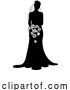 Vector Illustration of Bride Bridal Wedding Dress Silhouette Lady Design by AtStockIllustration