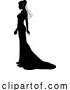 Vector Illustration of Bride Bridal Wedding Dress Silhouette Lady Design by AtStockIllustration