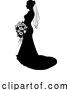 Vector Illustration of Bride Bridal Wedding Dress Silhouette Lady Design by AtStockIllustration