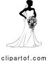 Vector Illustration of Bride Bridal Wedding Dress Silhouette Lady Design by AtStockIllustration