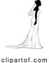 Vector Illustration of Bride Bridal Wedding Dress Silhouette Lady Design by AtStockIllustration