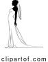 Vector Illustration of Bride Bridal Wedding Dress Silhouette Lady Design by AtStockIllustration