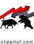 Vector Illustration of Bull Vs Bear Fight Stock Market Trading Concept by AtStockIllustration
