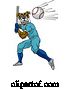 Vector Illustration of Bulldog Baseball Player Mascot Swinging Bat by AtStockIllustration