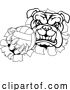 Vector Illustration of Bulldog Dog Volleyball Volley Ball Animal Mascot by AtStockIllustration