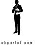 Vector Illustration of Business People Guy with Clipboard Silhouette by AtStockIllustration