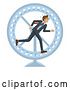 Vector Illustration of Businessman Hamster Wheel Stress Running Concept by AtStockIllustration