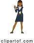Vector Illustration of Businesswoman Holding Phone Mascot by AtStockIllustration