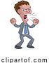 Vector Illustration of Cartoon Angry Boss Businessman in Suit Shouting by AtStockIllustration