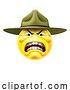 Vector Illustration of Cartoon Angry Drill Sergeant Emoticon Face by AtStockIllustration