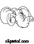 Vector Illustration of Cartoon Angry Elephant Animal Sports Mascot by AtStockIllustration